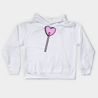 Pink Heart Lollipop Kids Hoodie